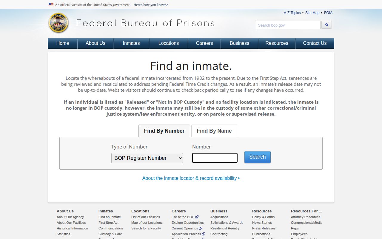 Federal locator for a Lamar County release or transfer