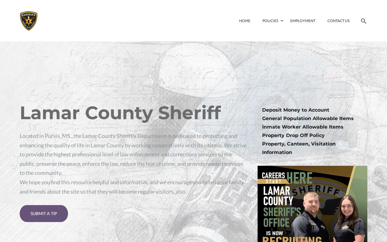 Lamar County sheriff website status for same-day release records